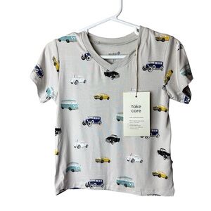 NWT Kyte Baby Vintage Cars V-Neck T-Shirt Bamboo